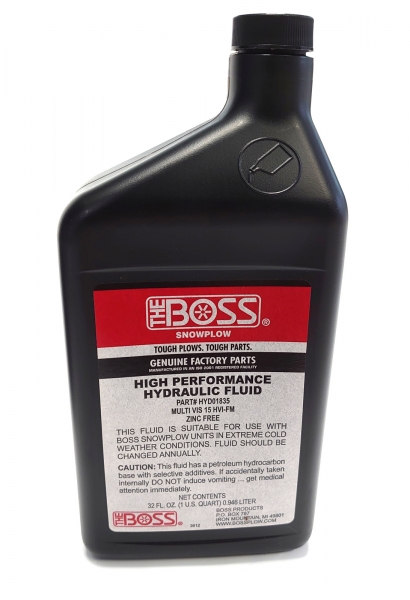 THE BOSS high performance hydraulic fluid for snowplows
